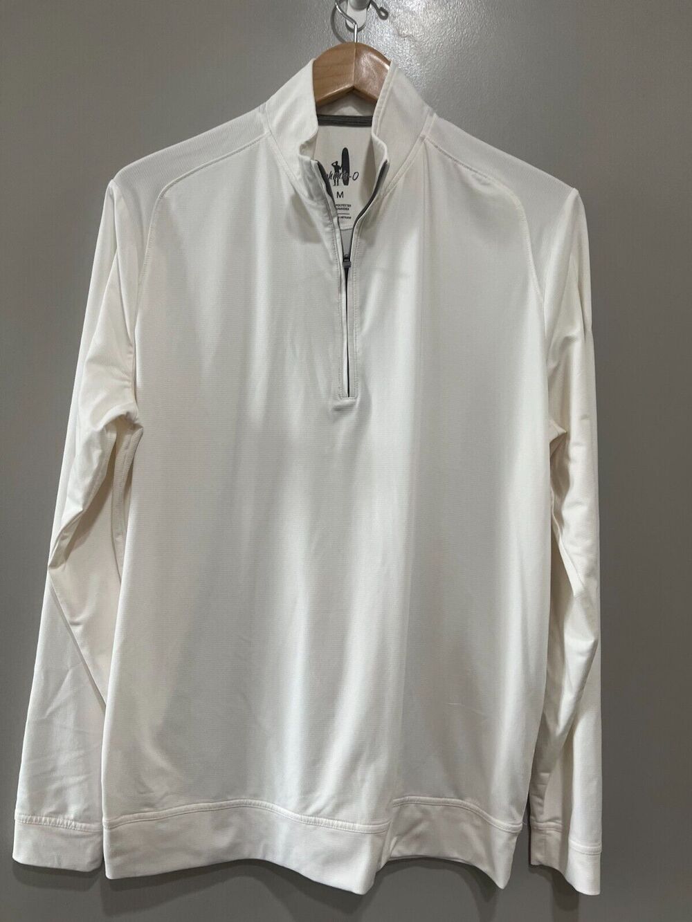 Johnnie-O Performance Golf Lightweight Slim Fit Quarter Zip Pullover White Sz-M